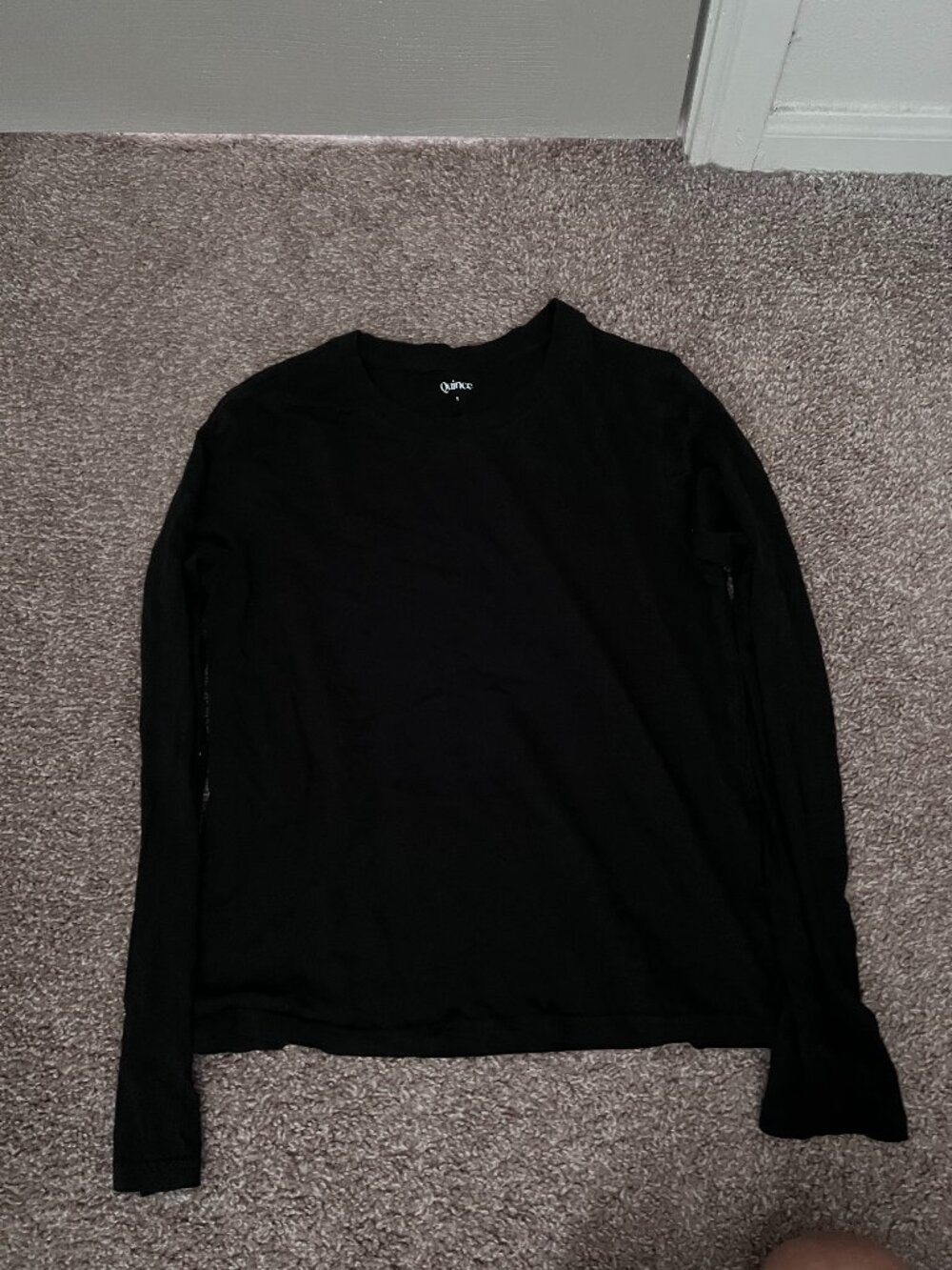 Quince Long Sleeve Black Shirt Size Small